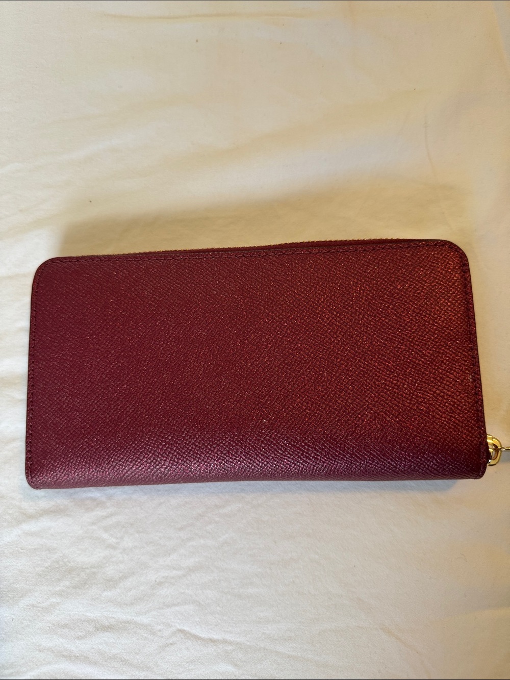 Coach Zip Wristlet / Wallet in Burgundy with Gold accents incl. shoot star charm - Picture 5 of 8